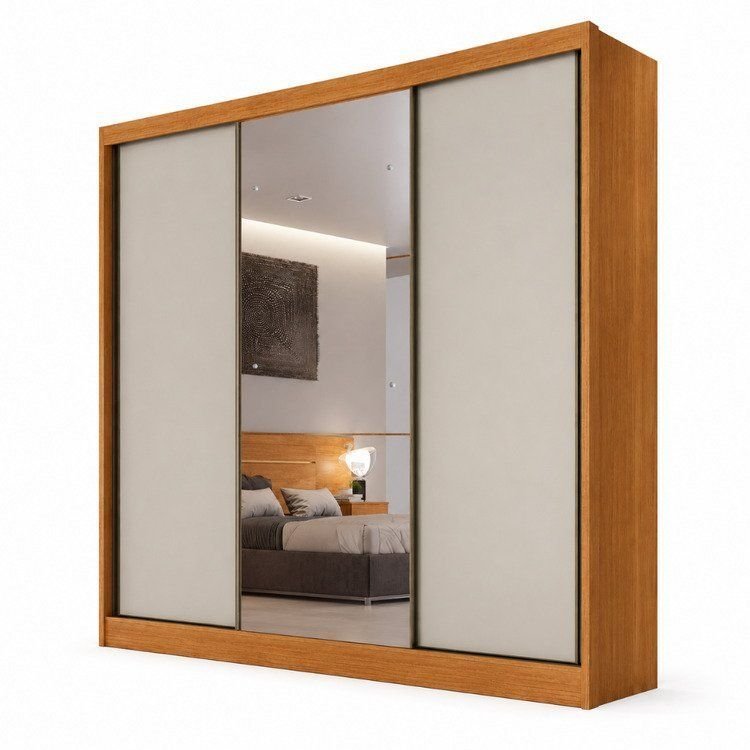 Guarda-Roupa Casal MDF com Espelho 3 Portas 6 Gavetas Soberano Marrom/Cinamomo Fendi Cumaru Fendi · foto 2
