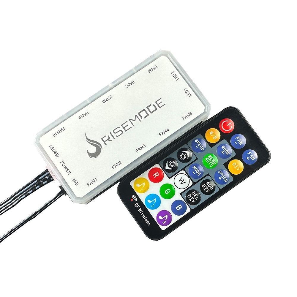 Controladora Gamer Para Cooler Rise Mode Sound, ARGB, 6P, 10 Fans - RM-COS-ARGB