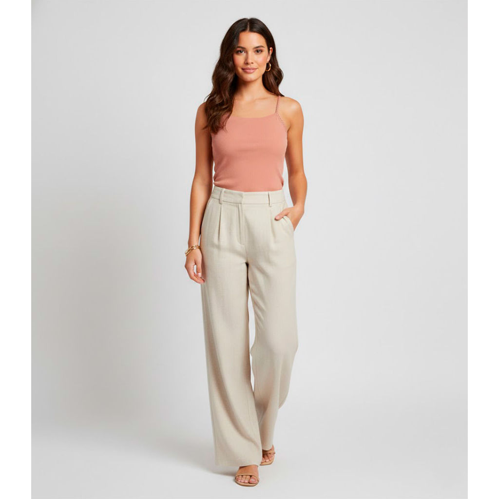 Regata Feminina Ribana de Viscose Rovitex Marrom