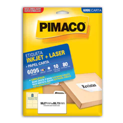 Etiqueta inkjet/laser carta 6095 com 10 folhas Pimaco