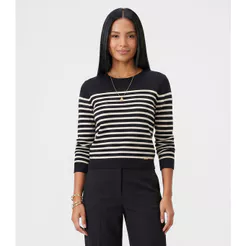 Blusa Feminina Manga Longa Tricô Listrado Endless Preto