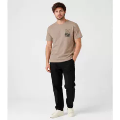 Camiseta Masculina em Meia Malha Diametro Marrom