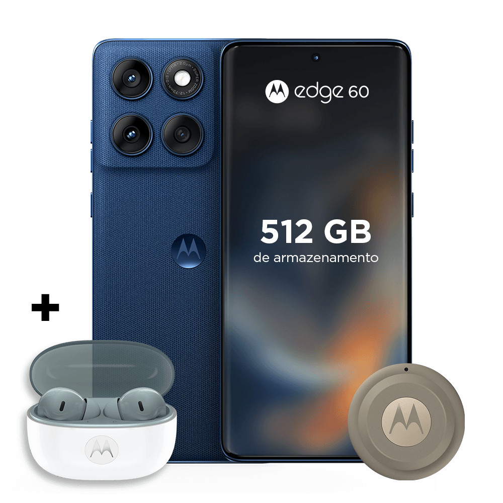 Kit Smartphone Motorola Edge 60  5G 512GB + Moto Buds 2 e Moto Tag 2