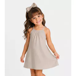 Vestido Infantil com Alças Select Bege