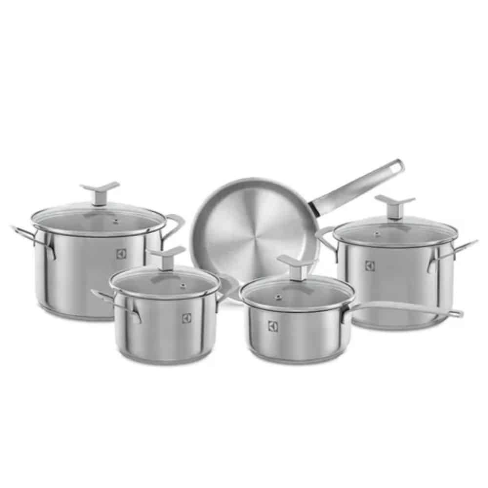 Conjunto De Panelas Em Aço Inox Com 5 Peças - Electrolux em Oferta na Shopee
