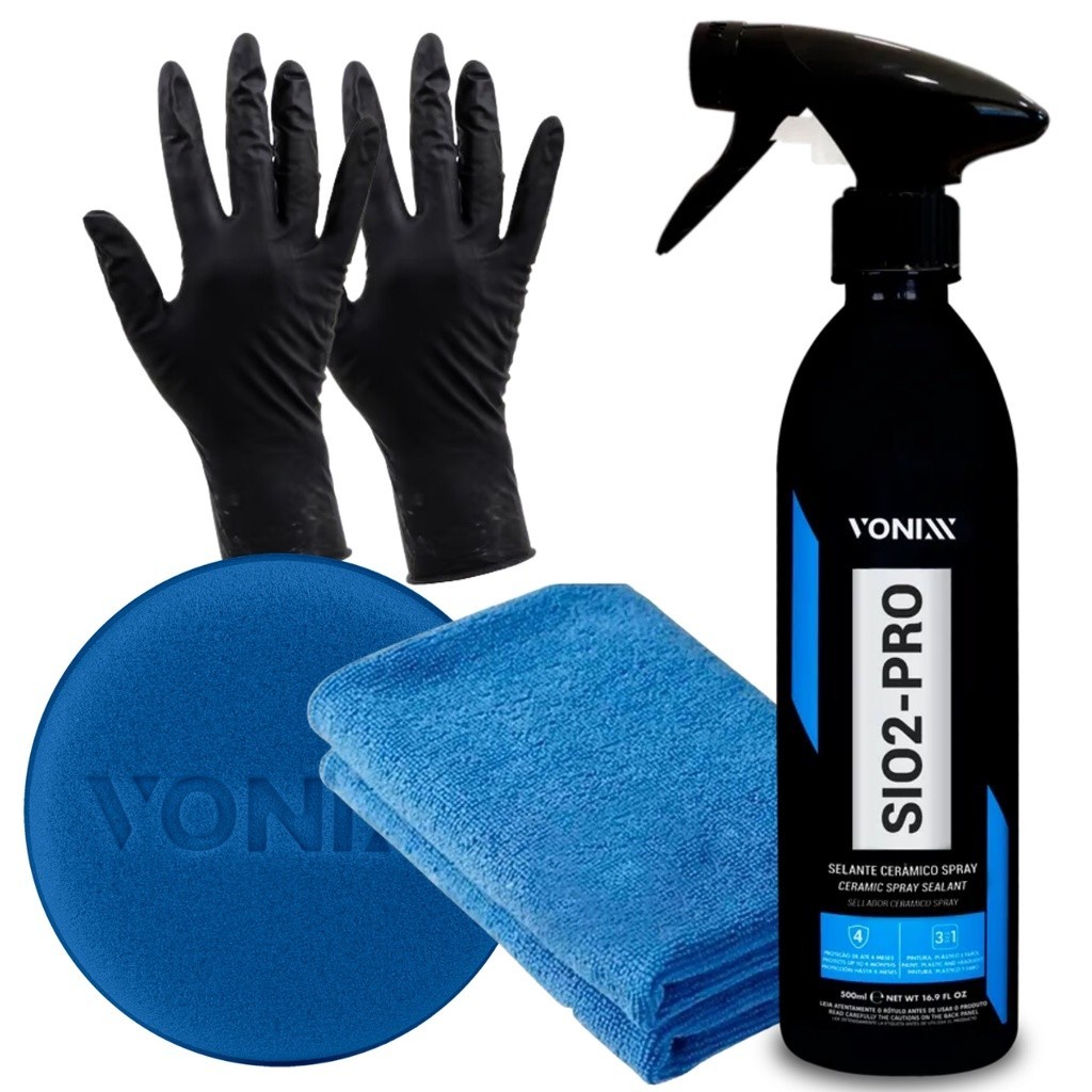 Kit para manutenção de vitrificadores vitrificação Vonixx Sio2 pro 500ml + pano microfibra e aplicador