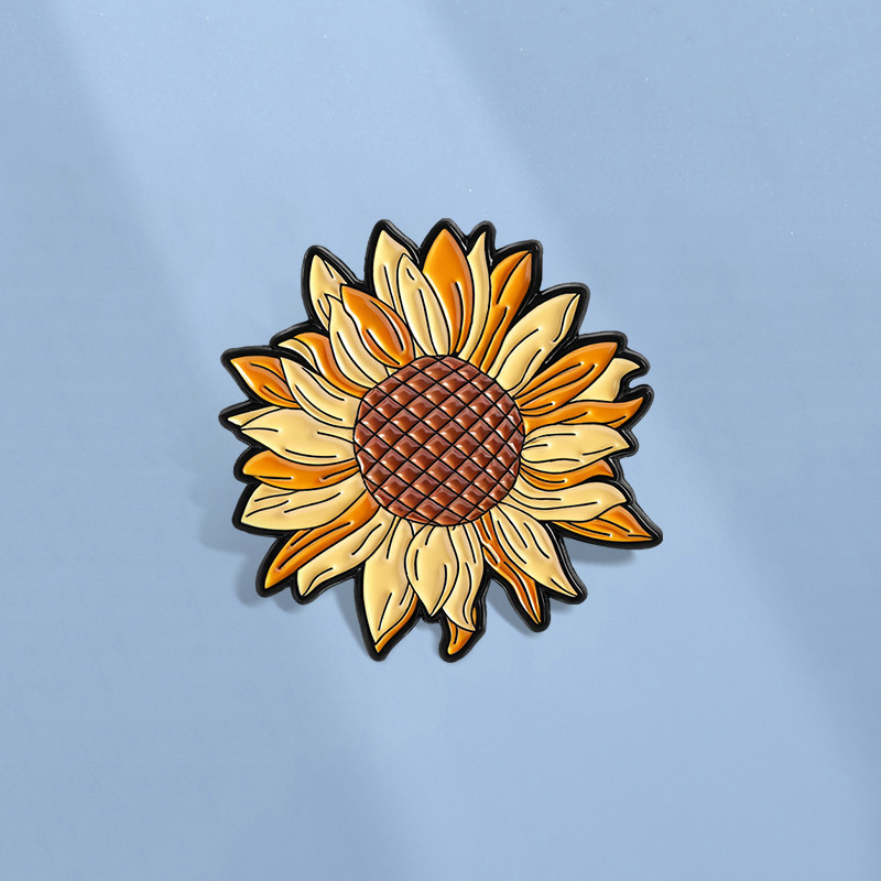 Girassol Dos Desenhos Animados Esmalte Pino Flor Broche Lapela Emblemas Acessórios De Roupas Presentes Para Amigos em Oferta na Shopee