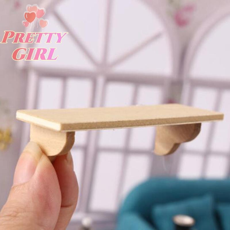 [Pretty ggirl] 1 : 12 Casa De Boneca Em Miniatura Prateleira De Parede De Madeira Modelo Acessórios Para Móveis [Novo]