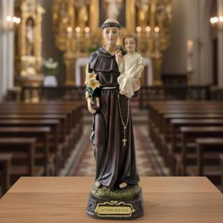 Imagem Santo Antônio de Pádua 16,5cm – Escultura Religiosa em Resina Decorativa em Oferta na Shopee