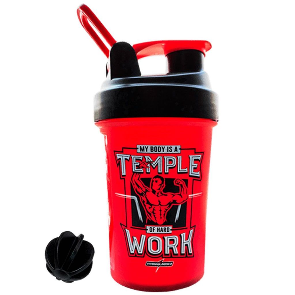 Coqueteleira My Body Is a Temple - 450ml Vermelha - IntegralMédica em Oferta na Shopee