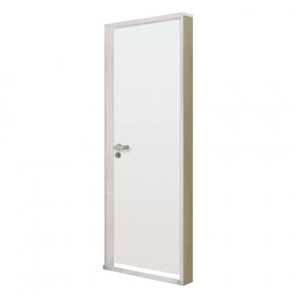 Kit Porta de Madeira Lisa 212x85cm com Batente de Alumínio 3,6cm Ecomadeiral Mgm Abertura Esquerda Branco em Oferta na Shopee