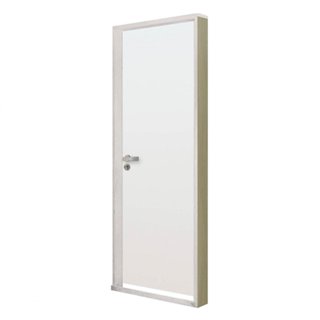 Kit Porta de Madeira Lisa 212x85cm com Batente de Alumínio 3,6cm Ecomadeiral Mgm Abertura Esquerda Branco em Oferta na Shopee
