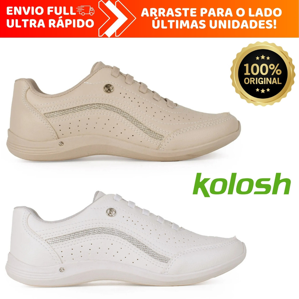 Tenis Kolosh Feminino Casual Ortopedico Conforto Macio Original
