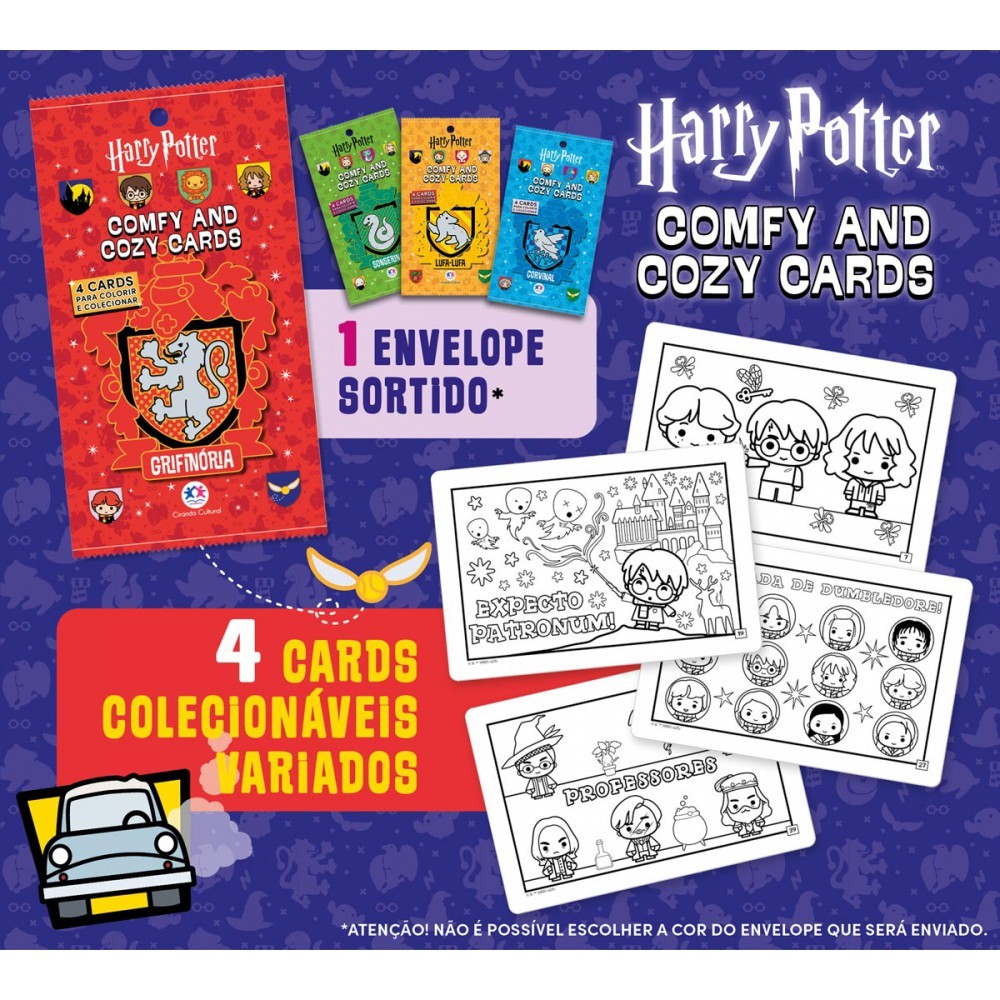Livro Harry Potter - Comfy and Cozy 4 Cards para colorir e colecio em Oferta na Shopee