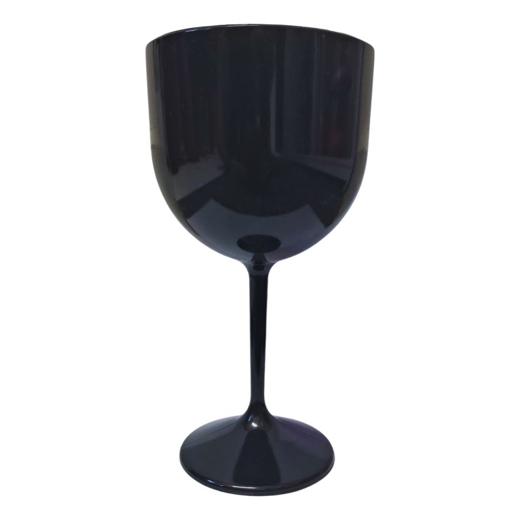 20 Taças De Acrílico Gin Sólido Preto 450 Ml Festas Drink Comemoração Elegância e Estilo para Seu Bar ou Coquetel