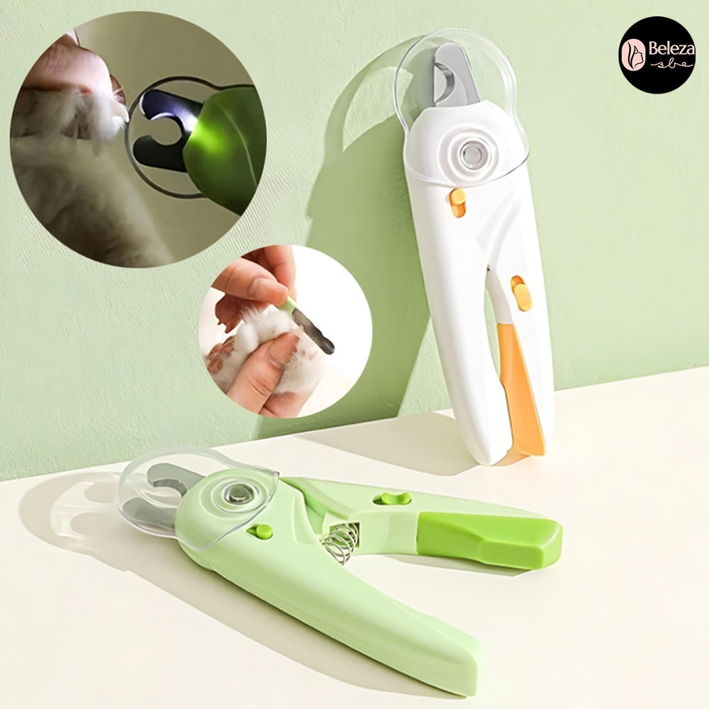 Cortador de unhas de cães e gatos, kit com alicate luminoso e lixa básica