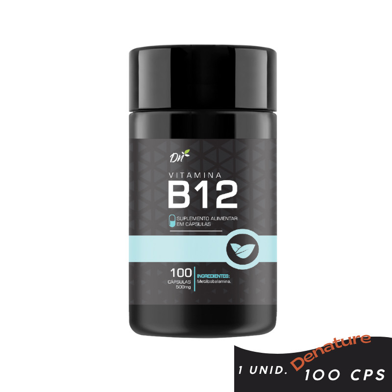 Vitamina B12 Pura 500mg Metilcobalamina 100 Cap - Denature