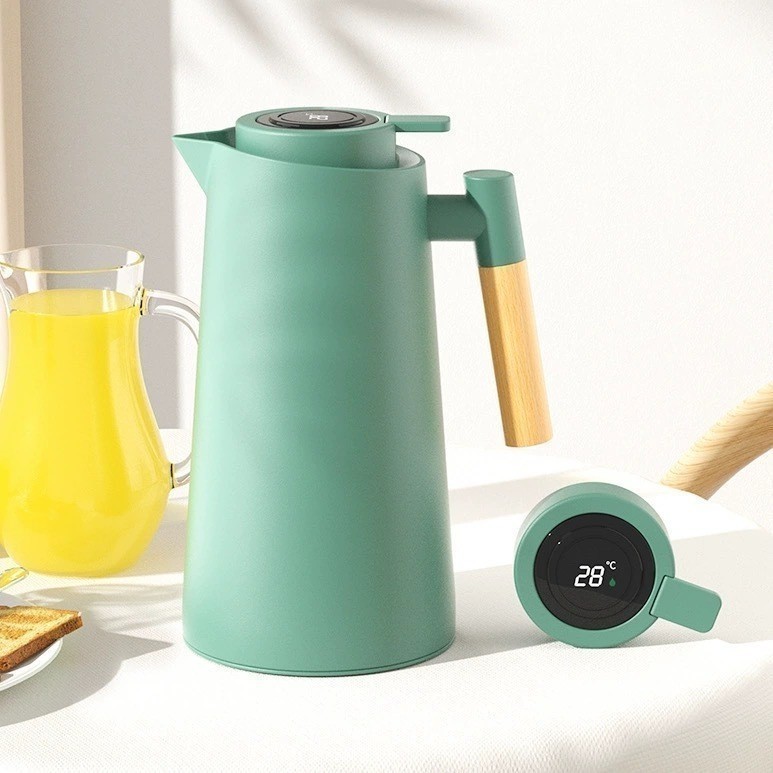 Garrafa Térmica 1 Litro Com Termômetro Led Para Chás / Café Design Moderno quente até 24h