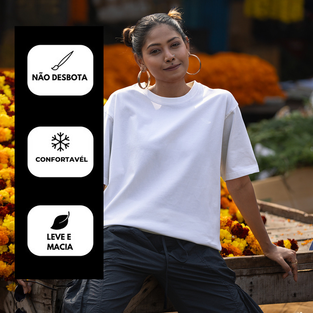 Kit 4 Camisetas Feminina Streetwear Oversized Estilo Urbano