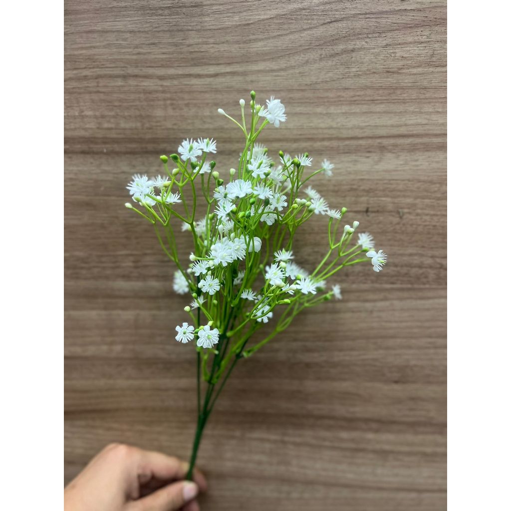 Buquê Artificial de Mosquitinho Branco 35cm para Decoração de Jardim/c0049
