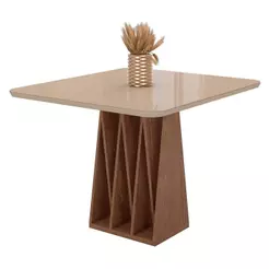 Mesa de Jantar Orquestra 4 Lugares com Tampo de Vidro