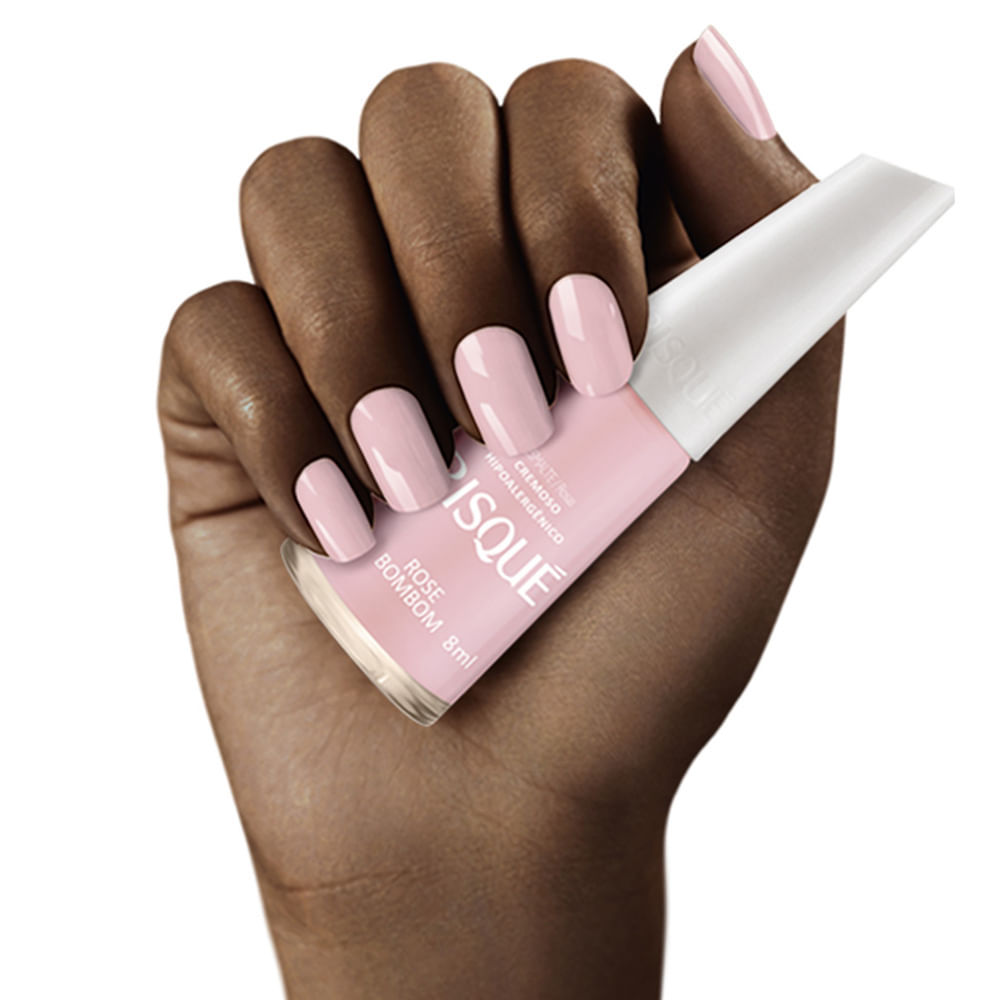 Detalhes do Esmalte Risqué Cor Rose Bombom Hipoalergênico com 8ml