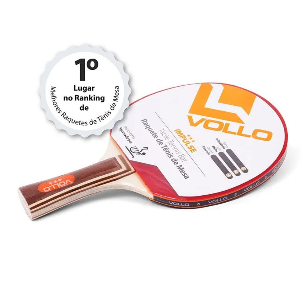 Raquete Profissional Tênis Mesa Impulse Aprovada ITTF Vollo