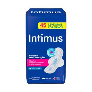 Absorvente Intimus Noturno Extra Proteção Extra Suave Com Abas 45 Unidades em Oferta na Shopee