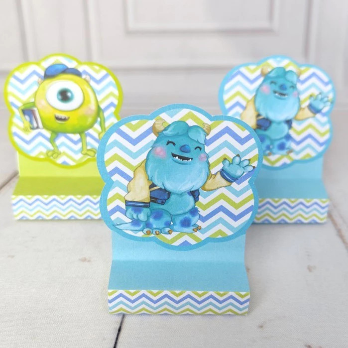 Porta Bis Duplo  MONSTROS SA - Porta Bis para decoração de festa infantil - PEGUE E MONTE