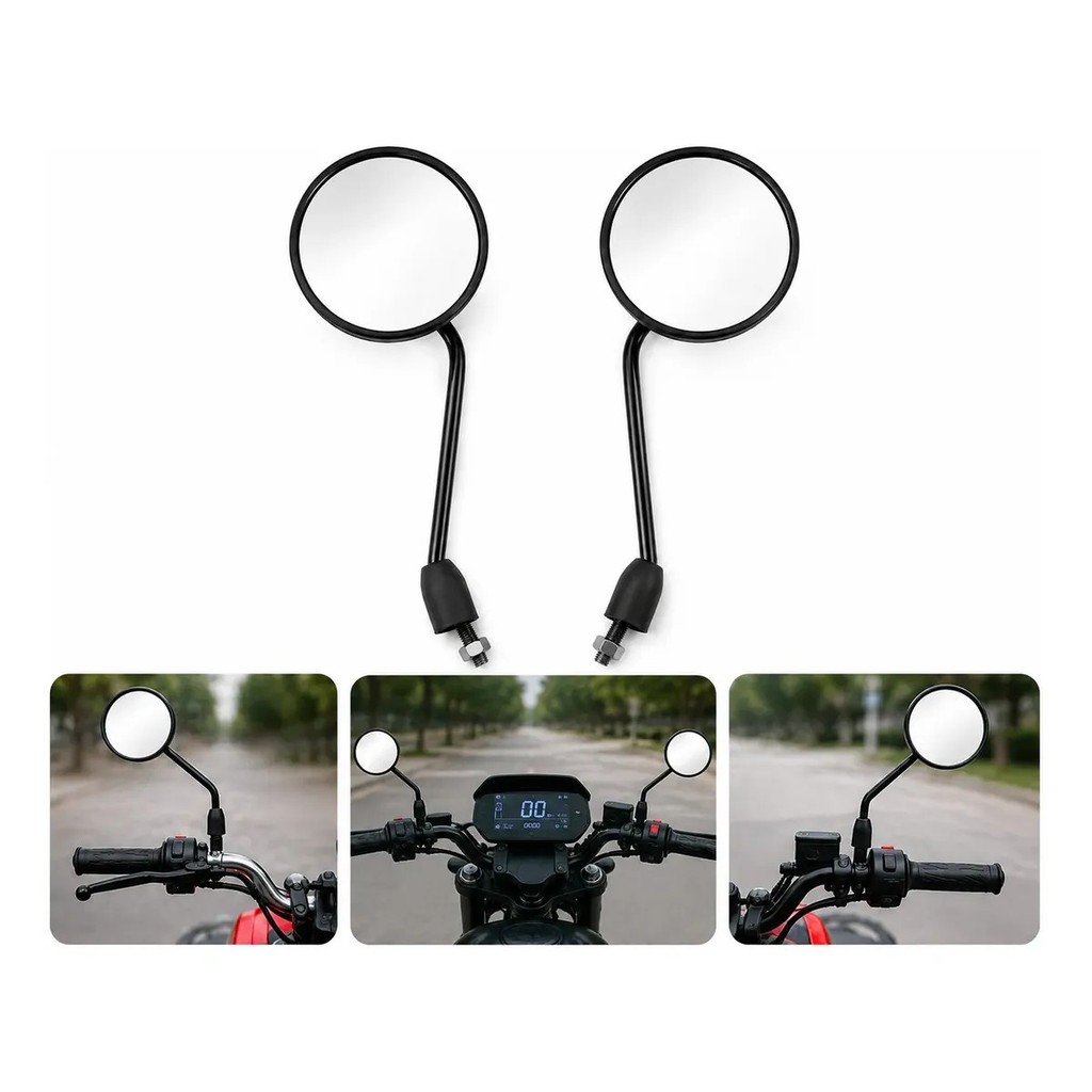 Retrovisor Redondo Universal ( PAR ) Moto Elétrica Scooter Rosca M8 (11106)
