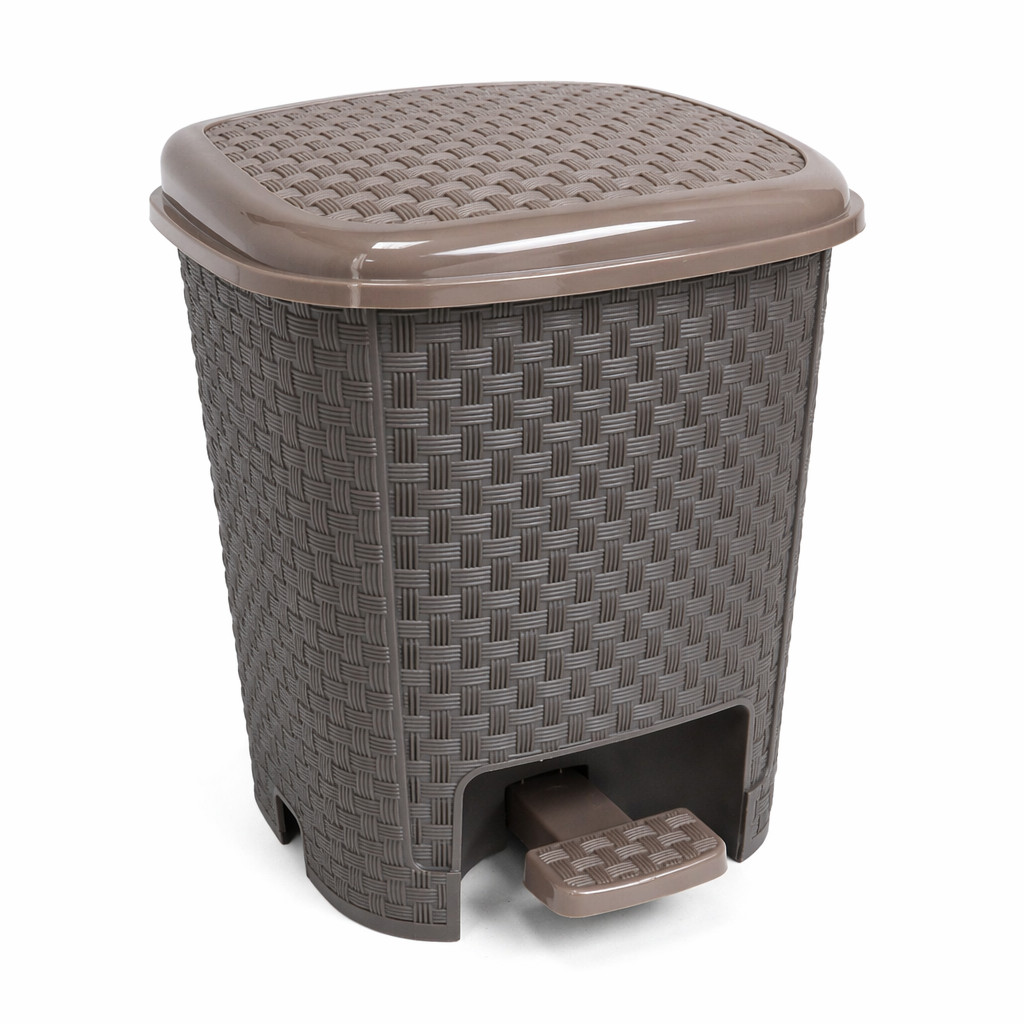 Lixeira Com Pedal para banheiro lavabo pequeno Textura Rattan 6L