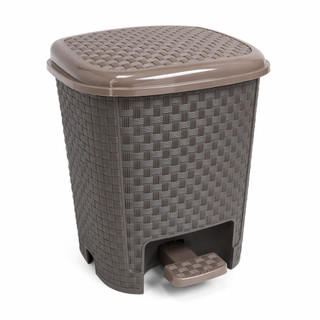 Lixeira Com Pedal para banheiro lavabo pequeno Textura Rattan 6L