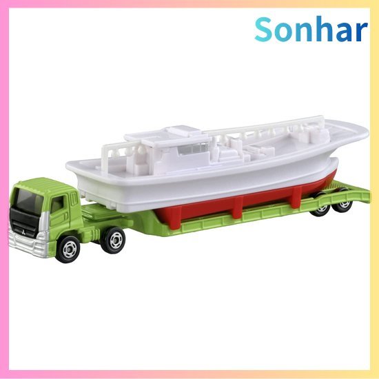 Takara Tomy "Tomica Long Type Tomica No. 150 Mitsubishi Fuso Super Great Fishing Boat Transport Truck" Miniatura de car