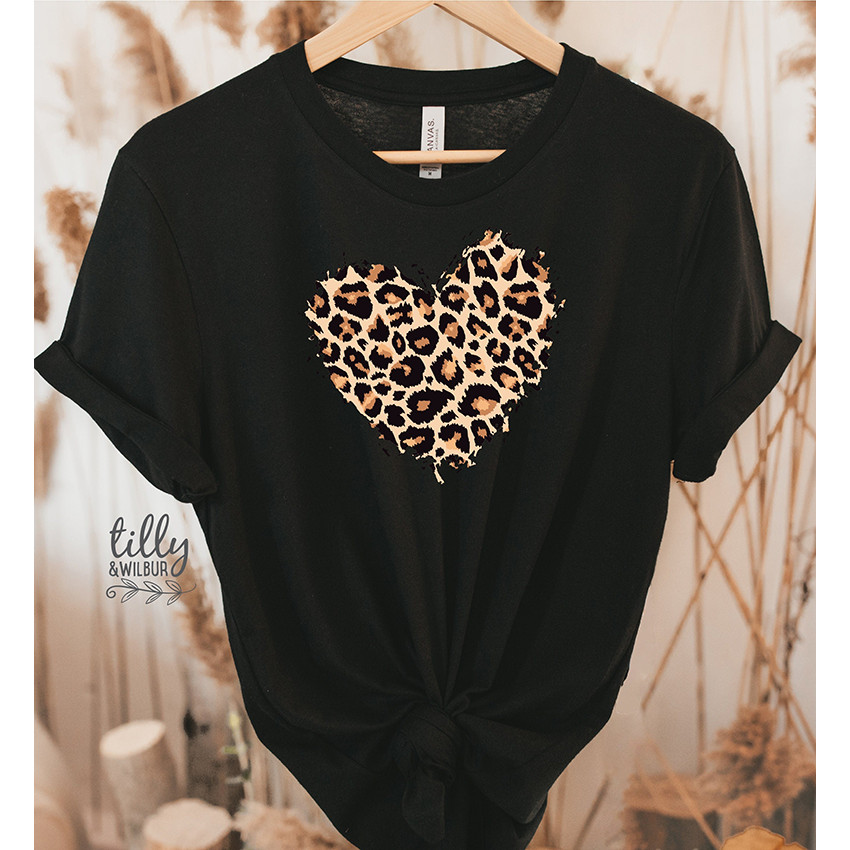 Camiseta Masculina Feminina Oversized Estampa Coração Estampa Onça Desgastado Camiseta Streetwear Moda