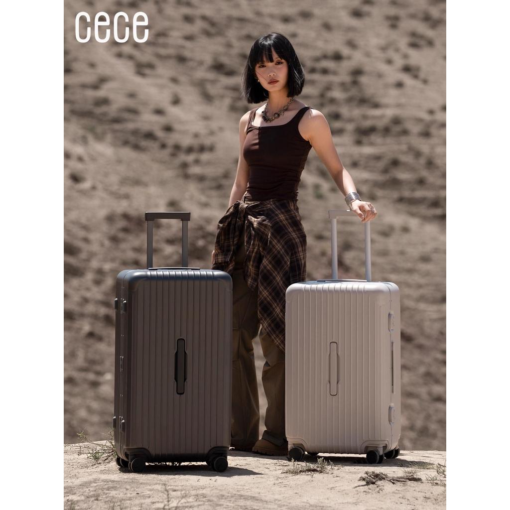 Cece2026 novo estilo quadro de alumínio grande capacidade bagagem engrossado durável viagem senha trole caso bagagem cou