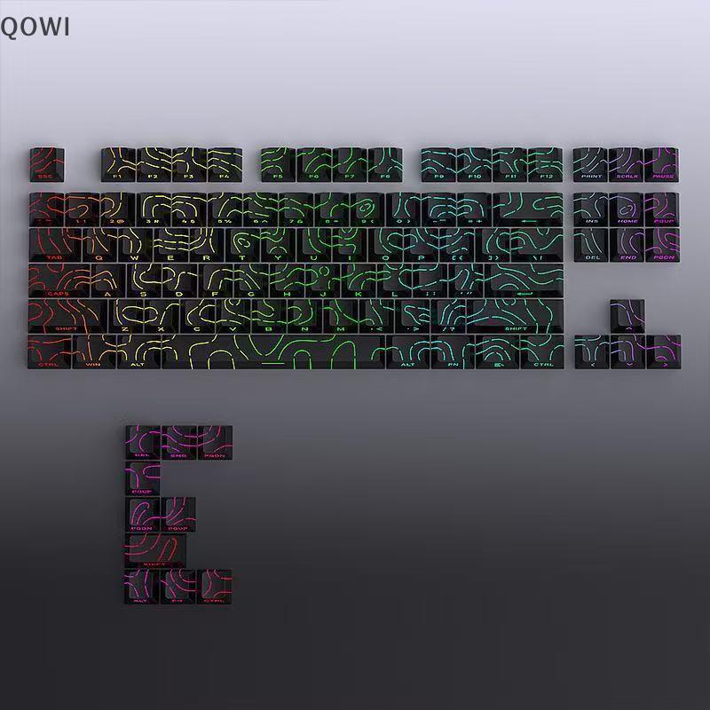 qo Keycaps 4.0 Versão Brilha Através De 97 Teclas PBT Perfil Impressão Lateral Balit Para MX Gamer Teclado Mecânico br