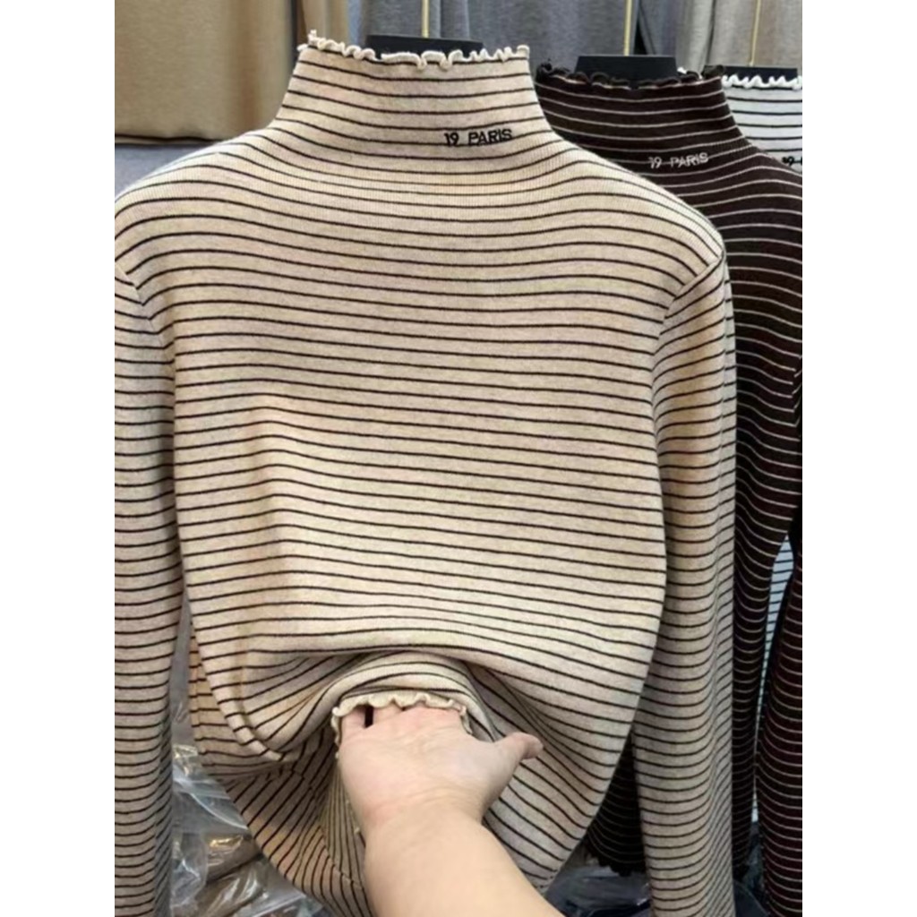 Grosso alemão veludo camisa de fundo feminina 2023 primavera outono interior estilo ocidental manga comprida camiseta me