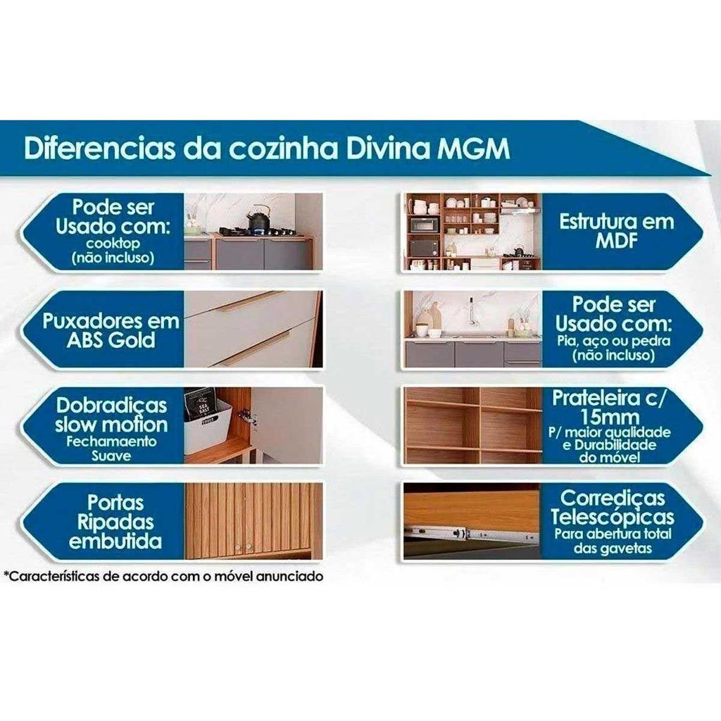 Cozinha Completa MGM 4 Peças Divina C4P263 Cinamomo/Off — imagem 2 de 2