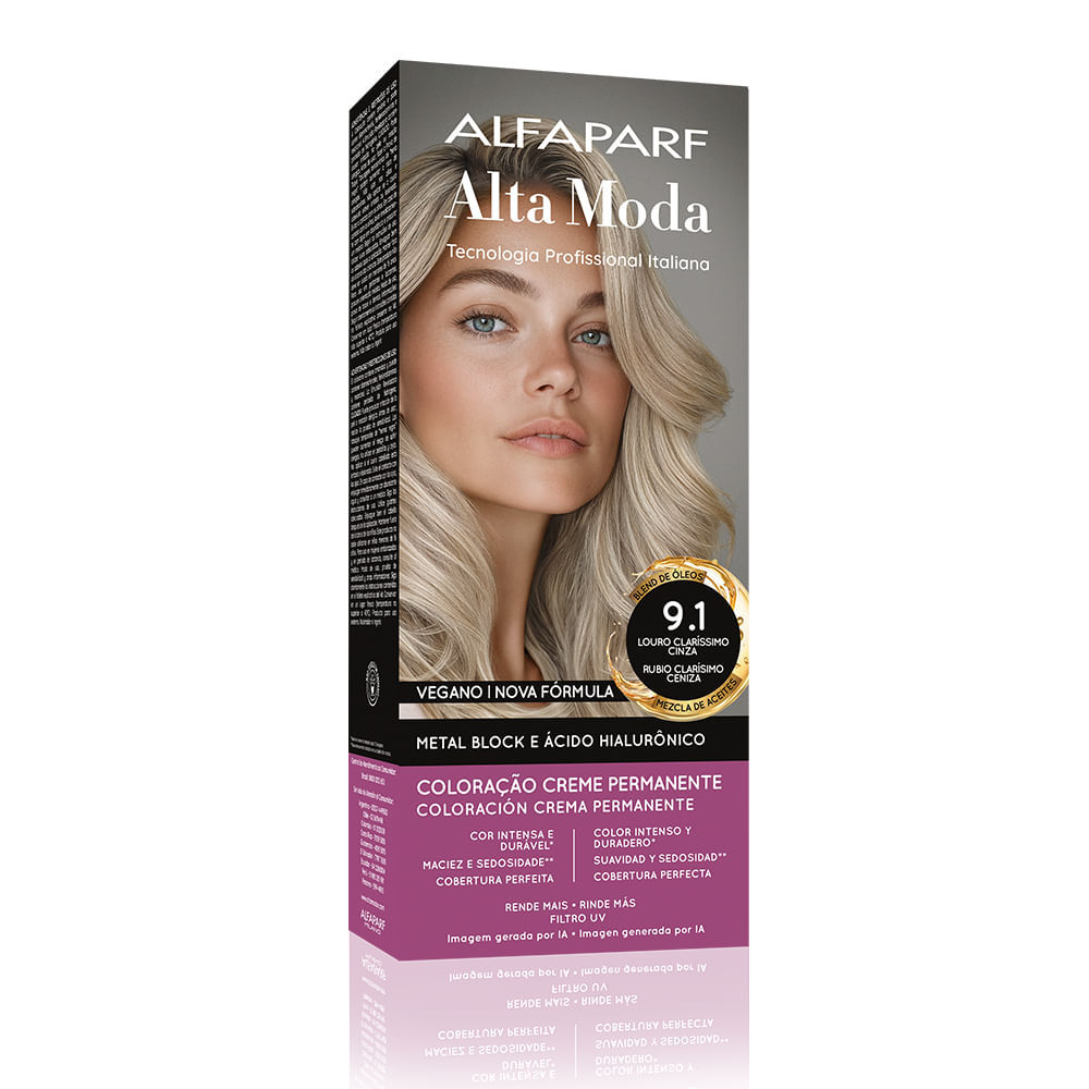 Tintura Alta Moda Louro Claríssimo Cinza 9.1