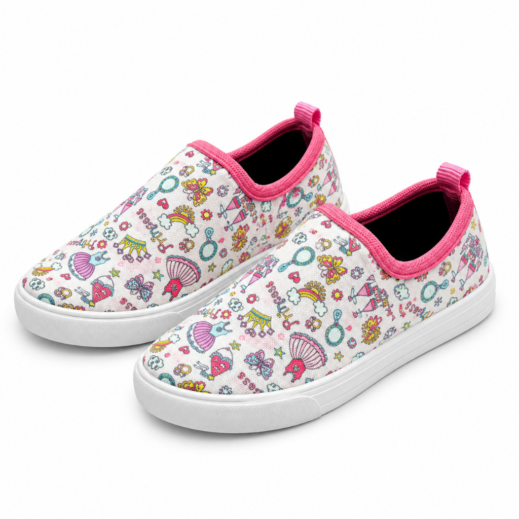 Tenis Calce Fácil Infantil Super Confortável Menina Princess do 27 ao 33 Branco