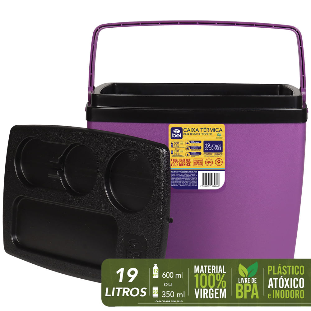 Caixa Térmica 19 Litros Açaí e Preta Bel
