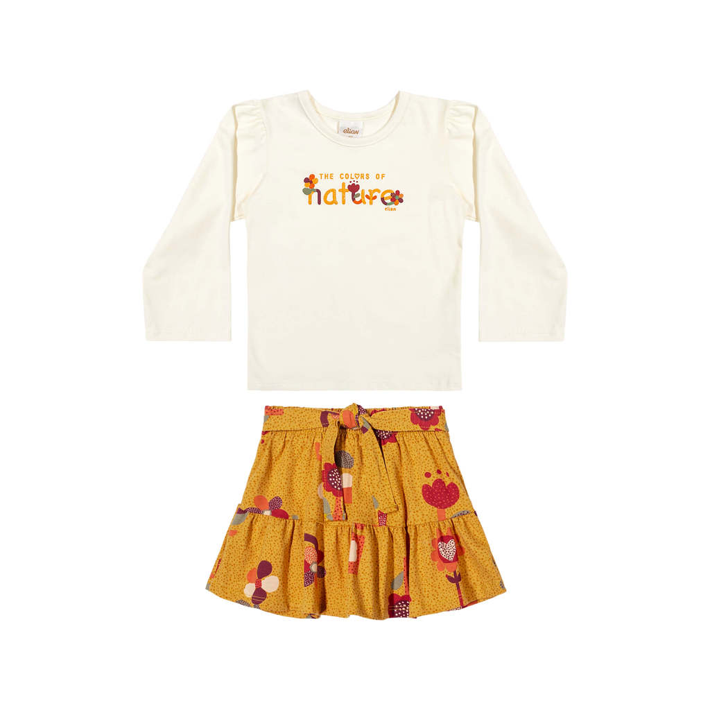 Conjunto Infantil Menina Glitter Nature Elian Bege