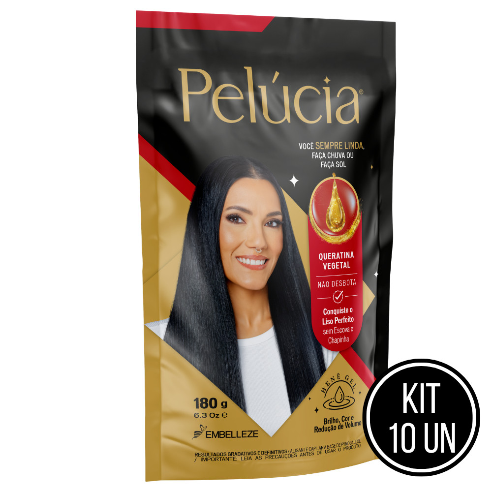 Kit 10 Henê Pelúcia Gel Queratina Pouch