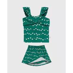 Conjunto Infantil Menina Estampa Corações Com Glitter Em Algodão Malwee Kids