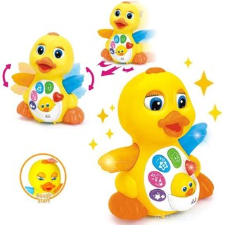 Pato Amarelo Musical Interativo Yiosion com Movimento, Luzes e Dança para Aprendizagem Educativa, Brinquedo para Bebês d