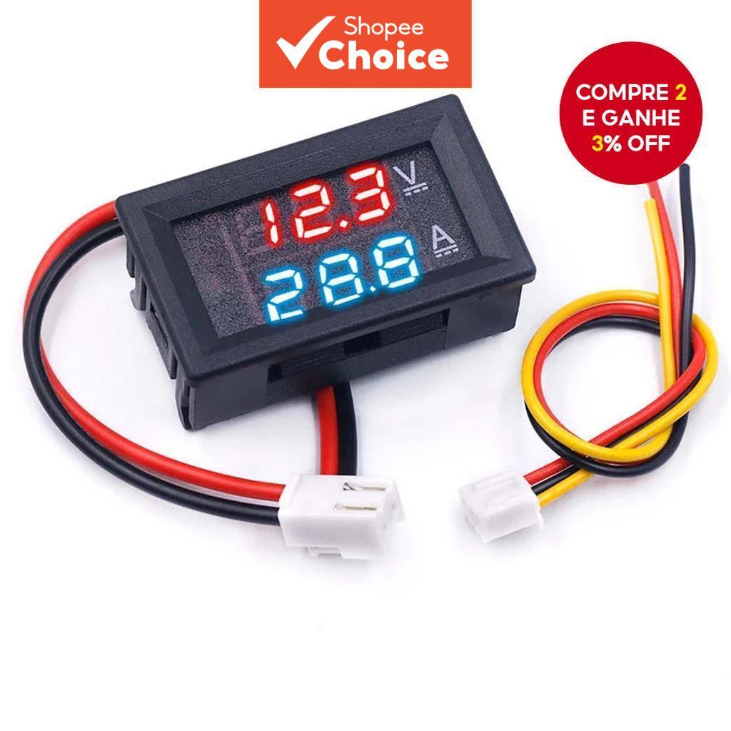 Vermelho Azul Digital LED Voltímetro Amperímetro 0.28 " 0 0-100V 10A DC Tensão Atual Tester Painel 1Pc