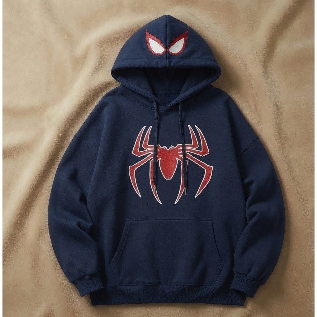 Moletom Infantil Aranha Blusa Capuz Canguru Conjunto Inverno Flanelado Quentinho Confortável kids