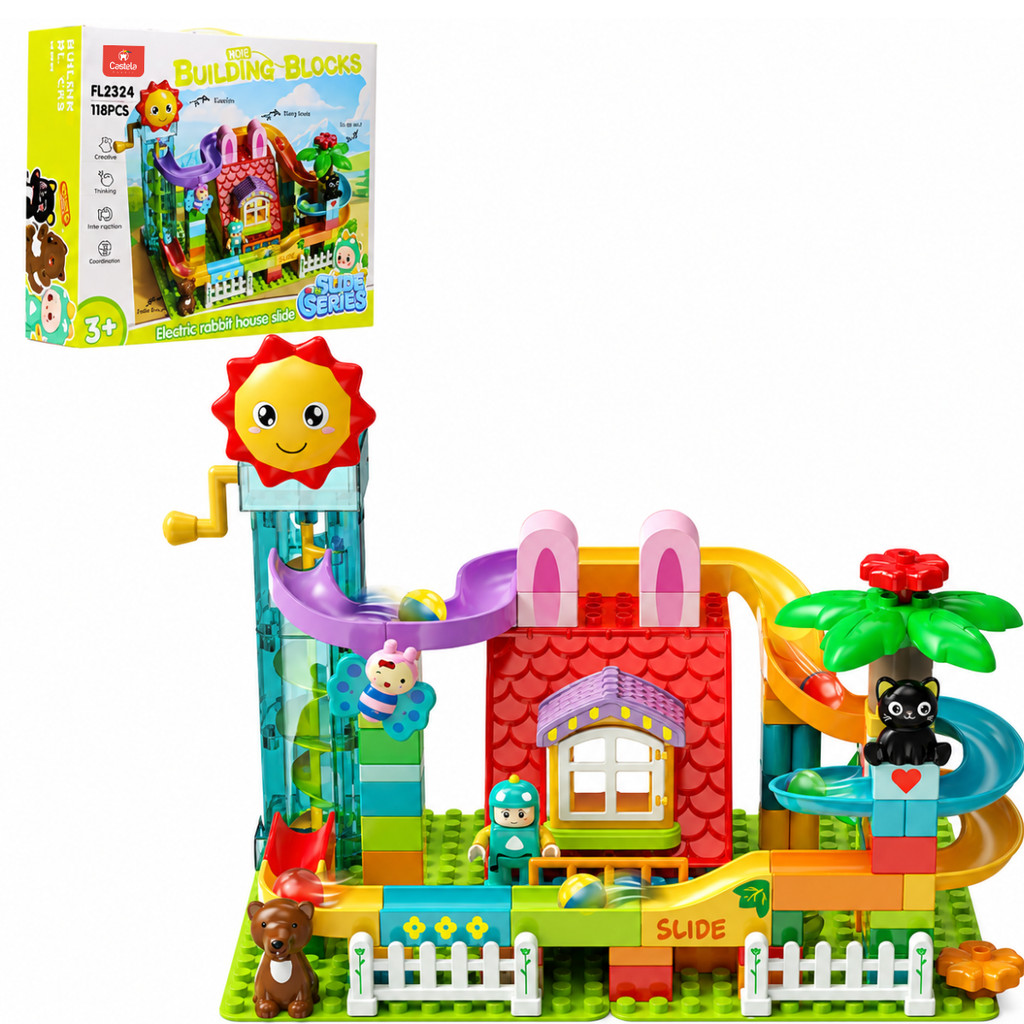 Blocos De Montar Pista A Pilha Toca Do Coelho Castela Brinquedo Infantil Com Movimento Educativo Menino Menina