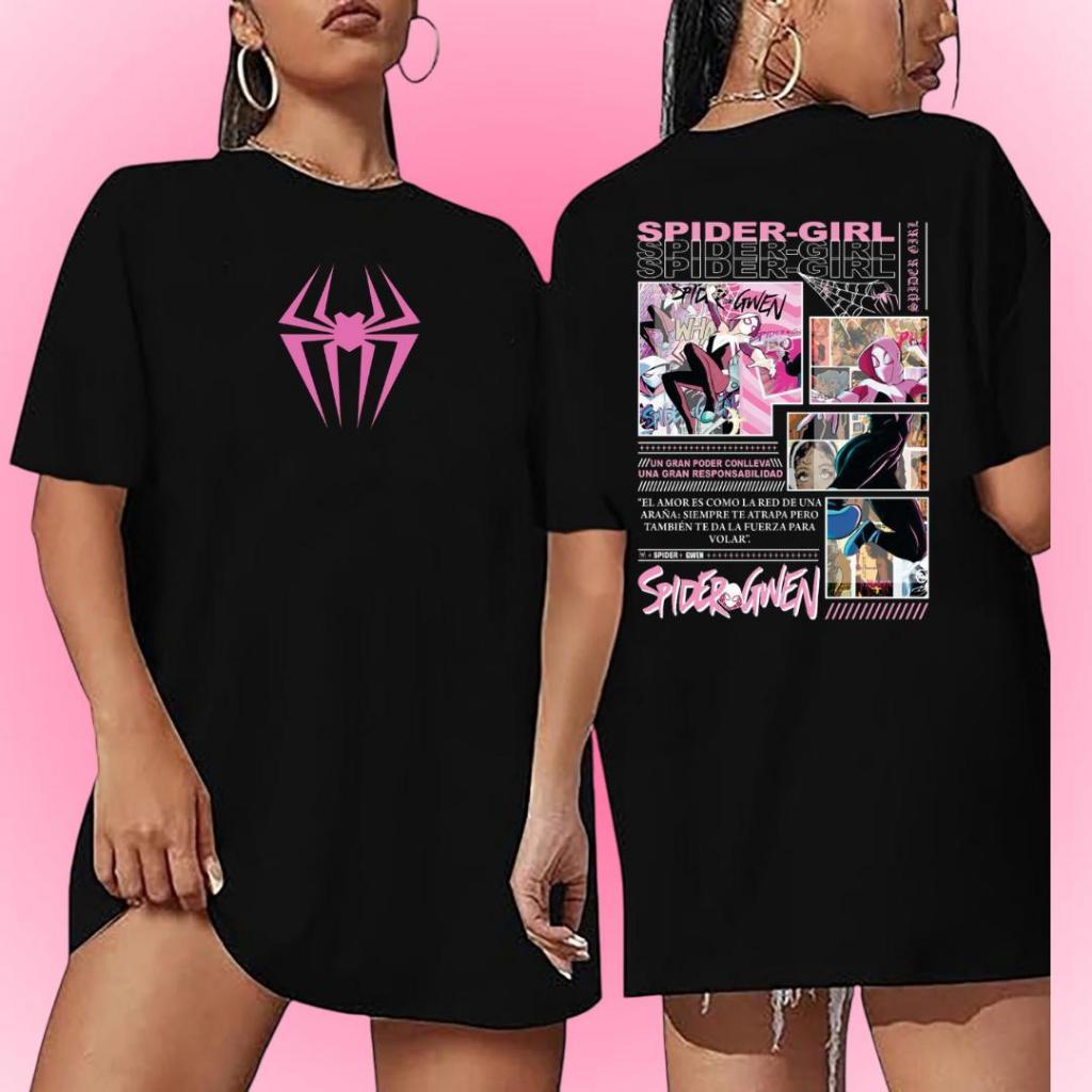 Camiseta Spider Man Feminina Menina Aranha Girl Estampada Casal Namorados 100% Algodão DVS