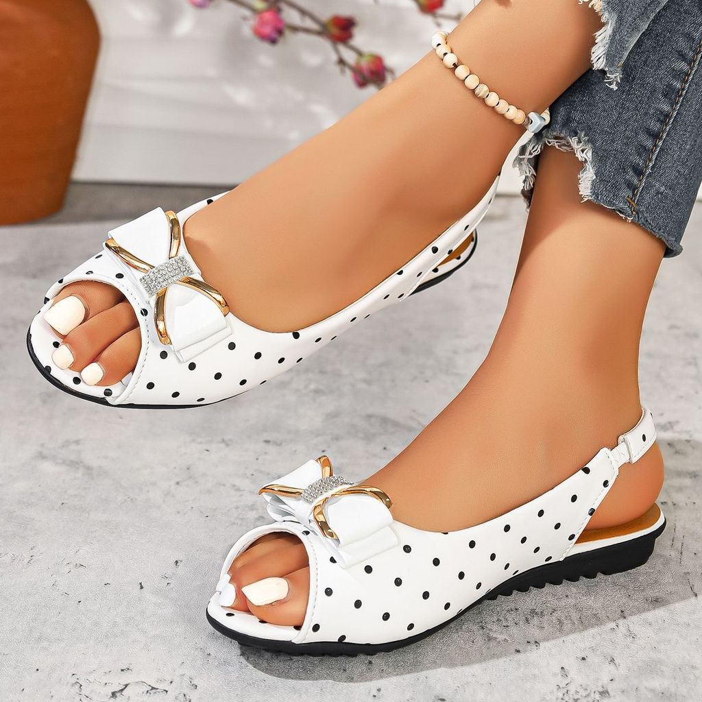 Polka Dot Mary Jane sapatos sandálias femininas 2026 verão novo estilo moda único sapatos com saia sapatos femininos de